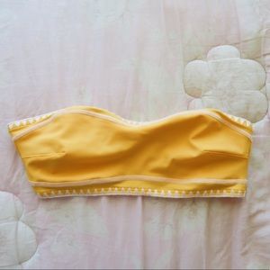 F21 Yellow Bandeau Bikini Top
